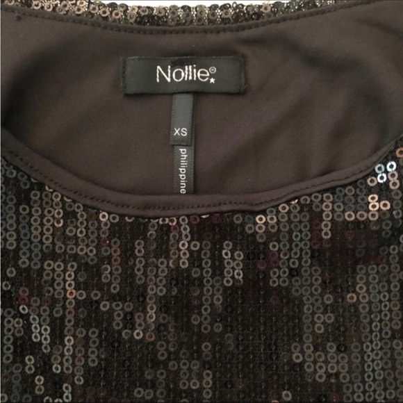 Nollie Sequins Bodice Black Dress Xsmall - Picture 4 of 6